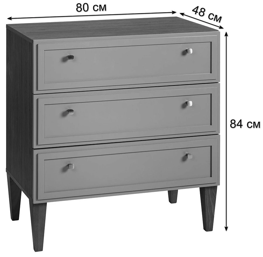 Комод 3 ящика Norton серый - фото 2