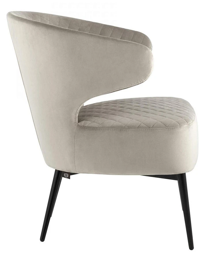 Кресло лаунж Royal велюр светло-серый - фото 4