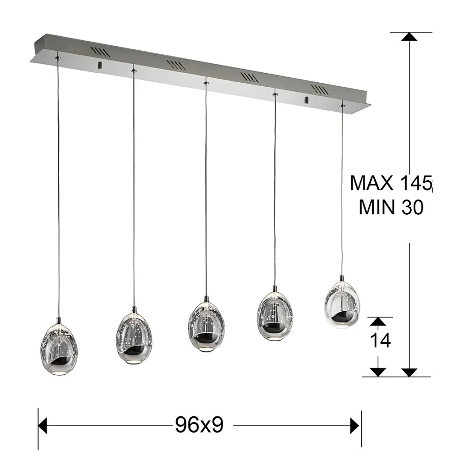 Подвесной светильник Rocio LED 5L хром - фото 2