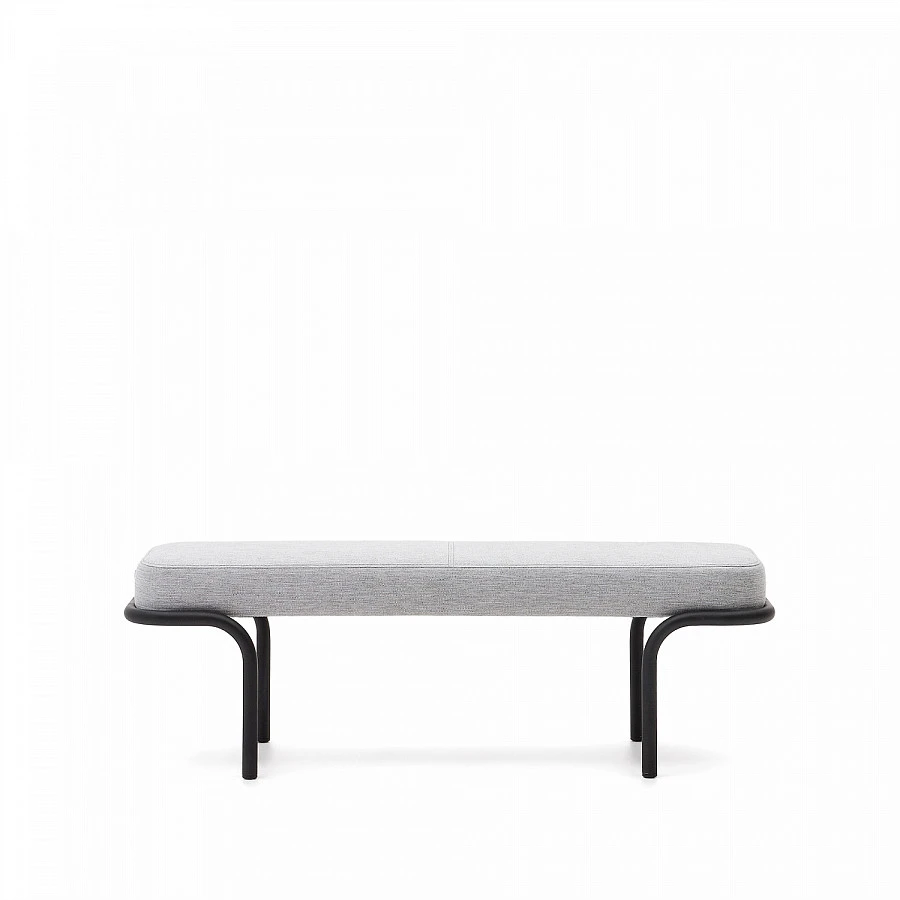 Compo Скамья из серой ткани/черный 130см - фото 3