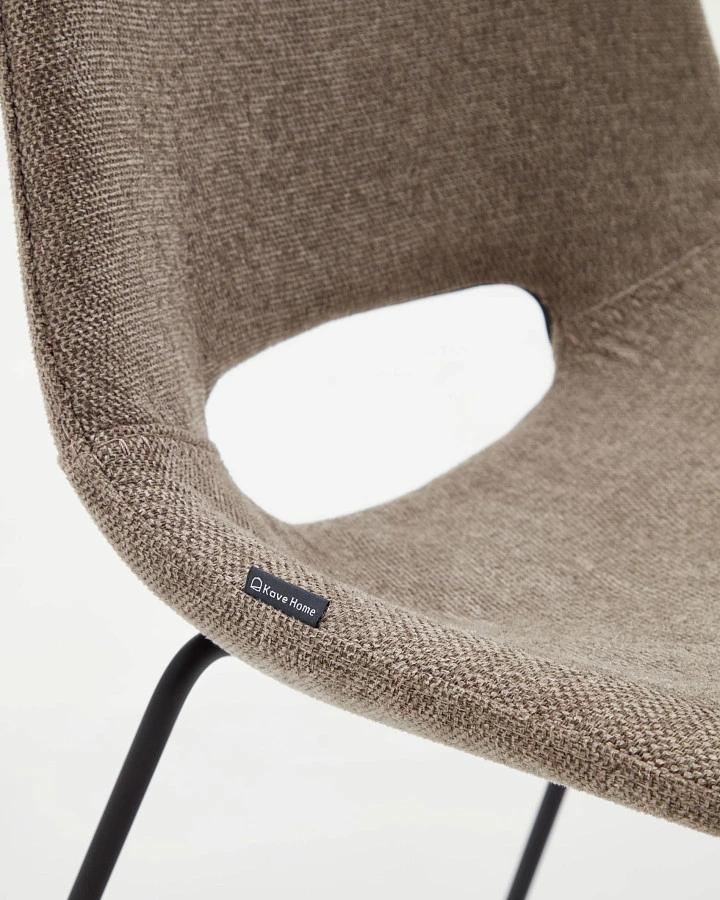 Zahara Стул коричневый с черными стальными ножками - фото 10