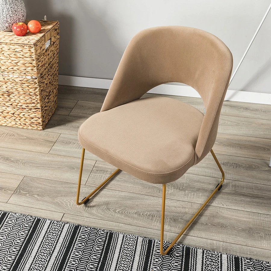 Кресло Lars Diag beige/Линк золото - фото 9