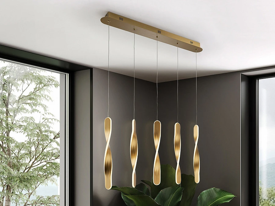 Люстра Twist 5L золотая - фото 2