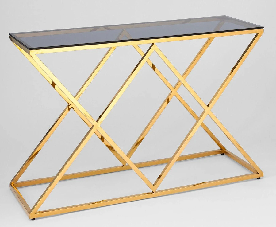 Консоль ИНСИГНИЯ 120*40 золото стекло smoke - фото 2