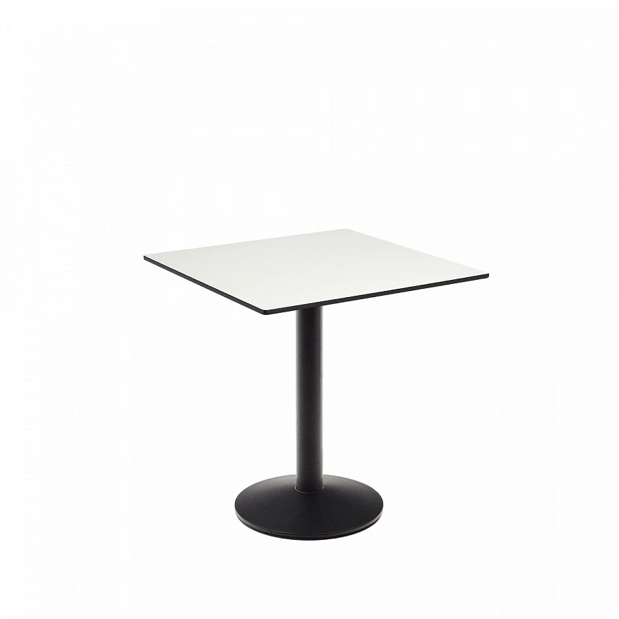 Esilda Уличный стол белый/черн.мет.осн. 70x70