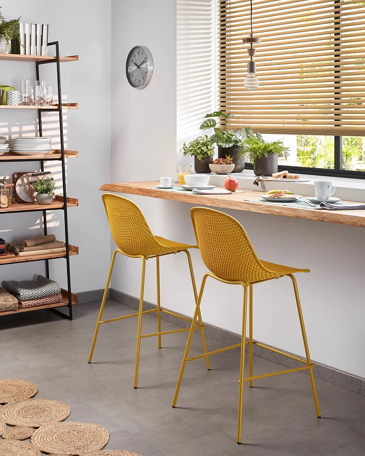 Барный стул Quinby желтый - фото 2