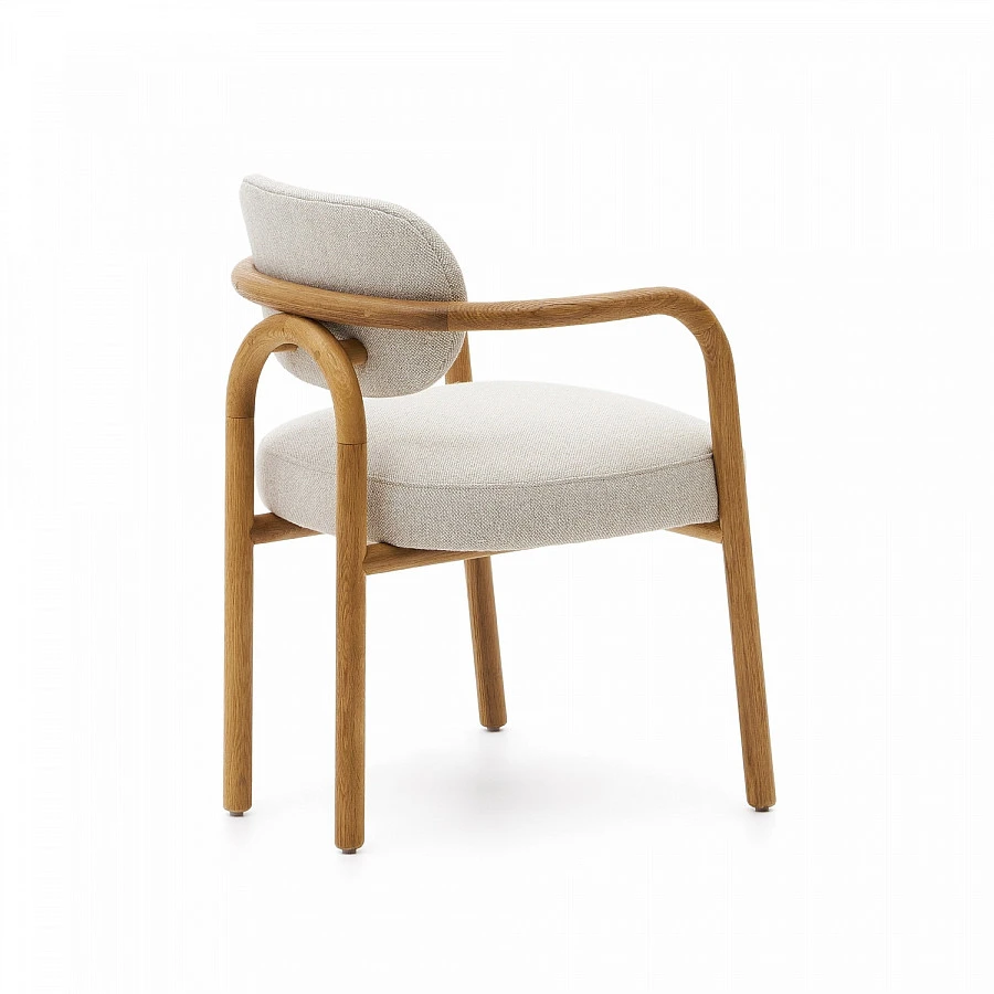 Melqui беж. стул из массива дуба натур. - фото 4