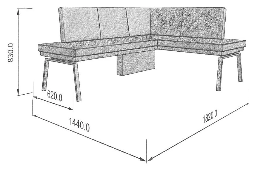 Диван кухон. Brave 178-140 R beige 1820*1440*830 - фото 3