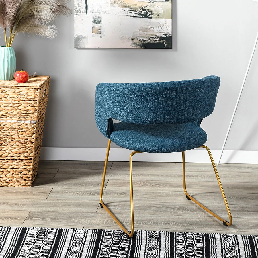 Кресло Hugs синий/Линк золото - фото 12