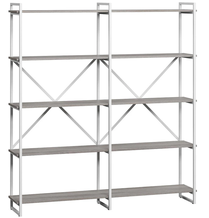 Стеллаж Мальборк 160 Смоук с белым основан.лофт