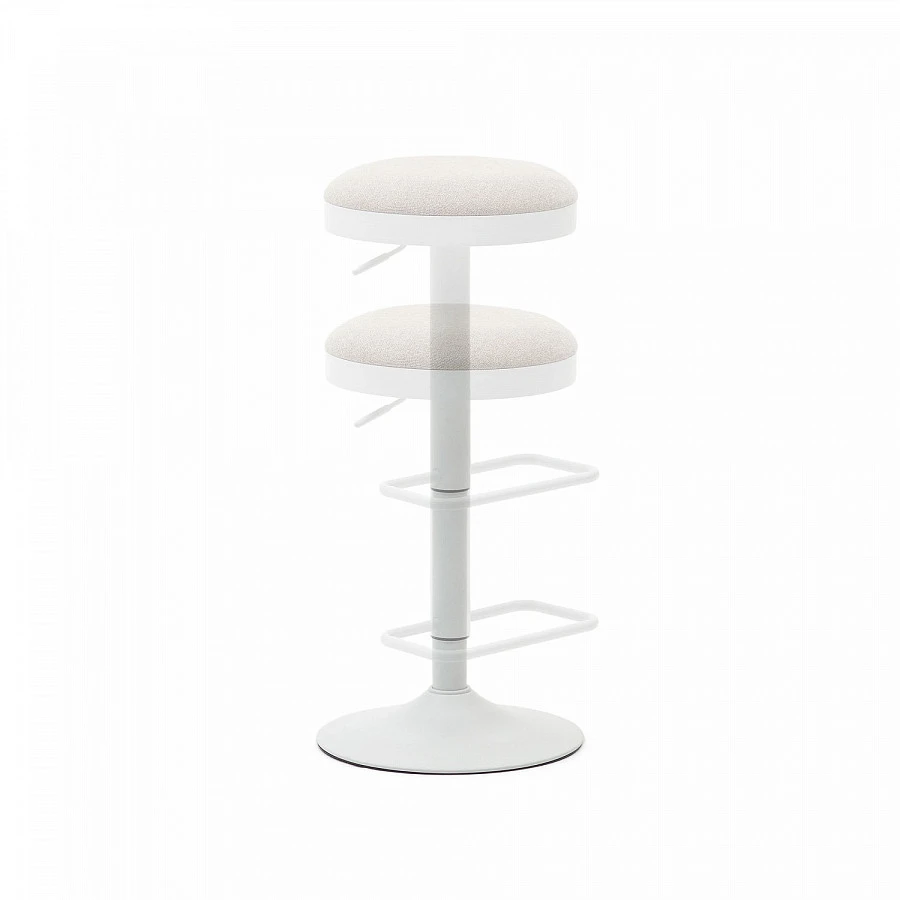 Табурет Zaib из беж.синели и бел.матовой стали - фото 4