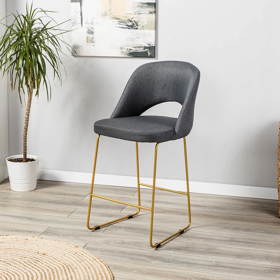 Кресло полубар Lars тёмно-серый/Линк золото - фото 7