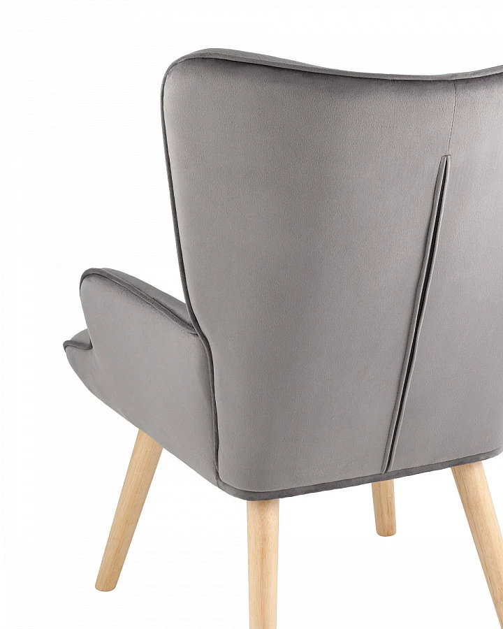 Кресло Хью велюр серый - фото 6