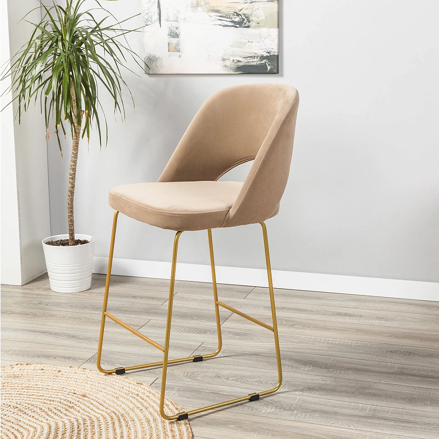 Кресло полубар Lars Diag beige/Линк золото - фото 9