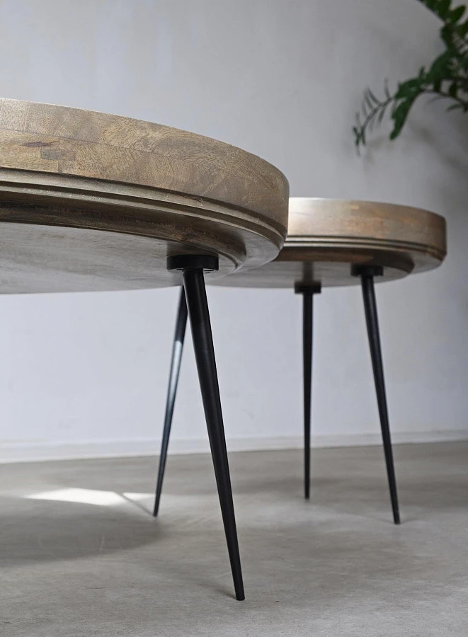 Набор столиков из массива, платина - фото 4