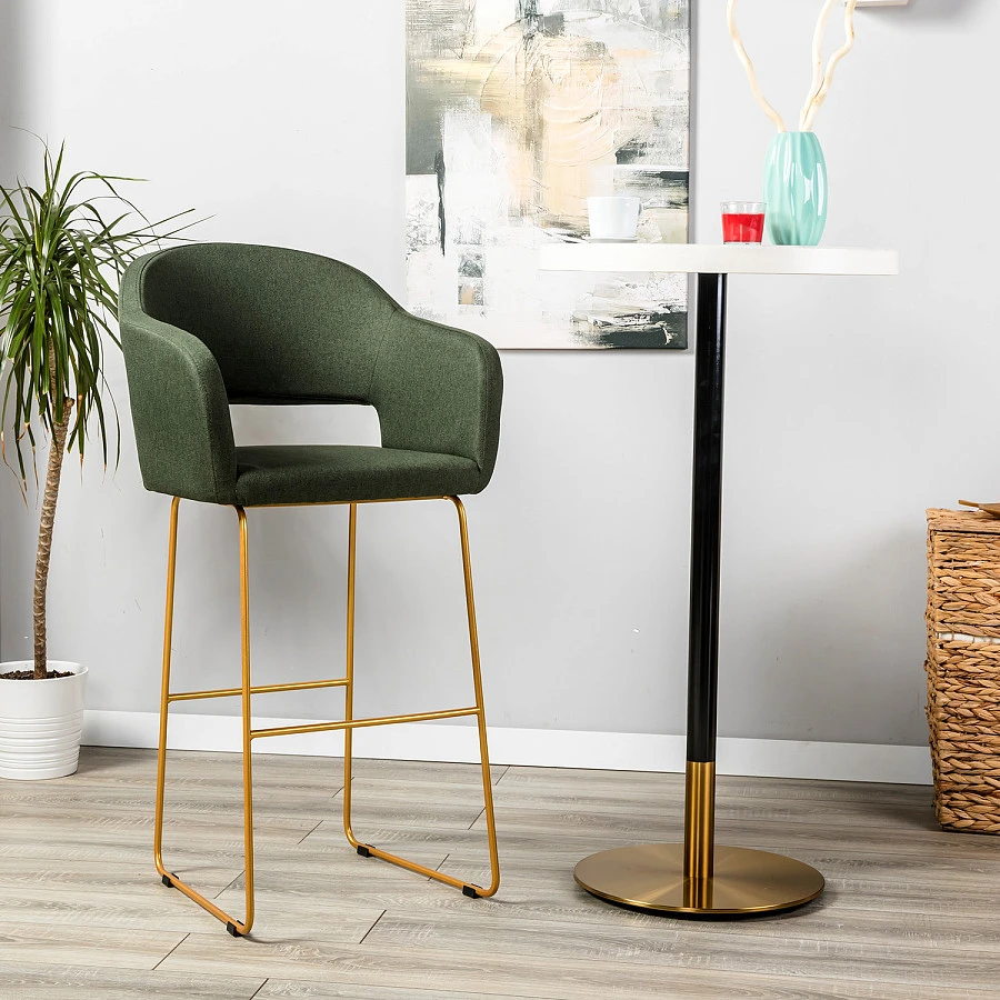 Кресло Бар. Oscar тёмно-зеленый/Линк золото - фото 7