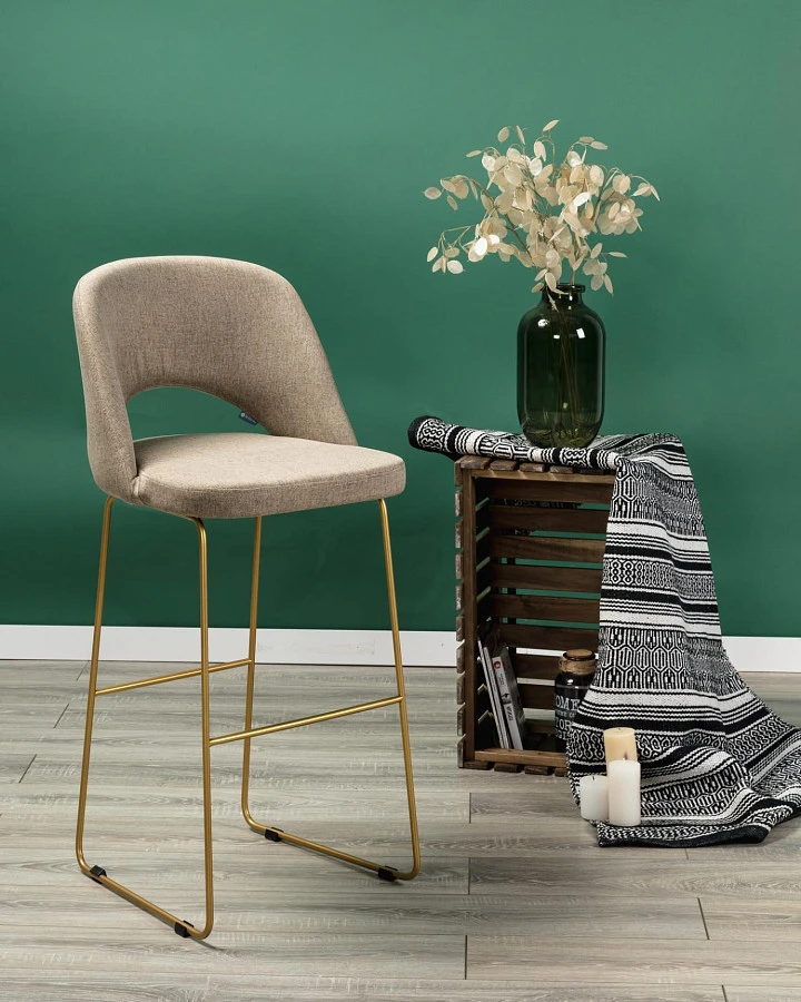 Кресло Бар Lars Браун/ЛинкЗолот - фото 9