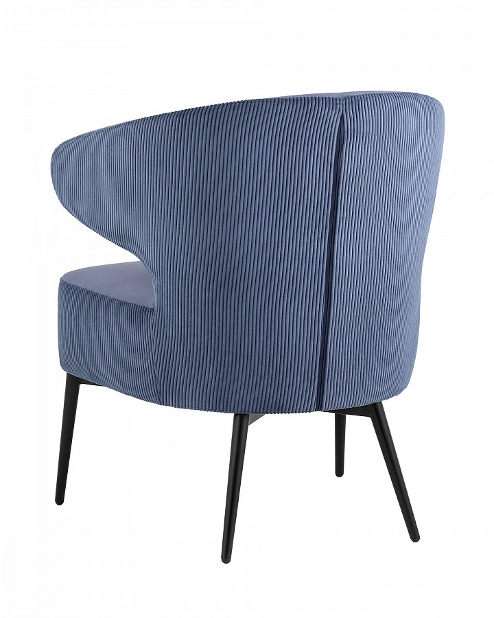 Кресло лаунж Royal Stripes велюр синий - фото 6
