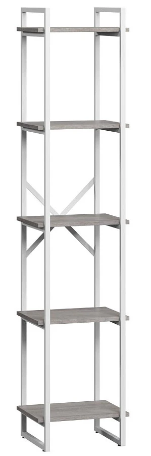 Стеллаж Мальборк 40 Смоук с белым основан. лофт