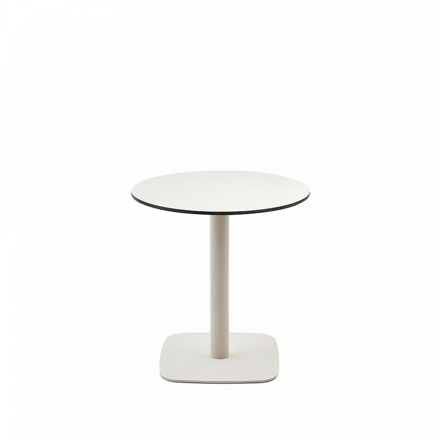 Dina Садовый Стол белый/мет.осн. Ø68x70