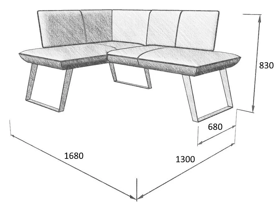 Диван кухон. Cosmo 120-158 L birusa/graphite - фото 3