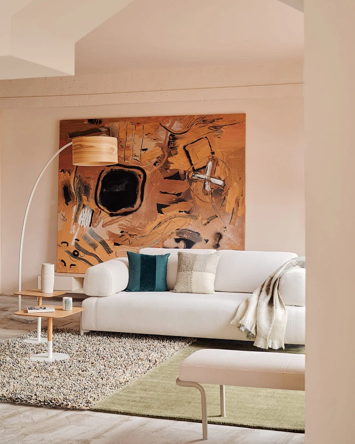 Торшер Juhe с отделкой из ясеня белым металлом и мрамором - фото 2