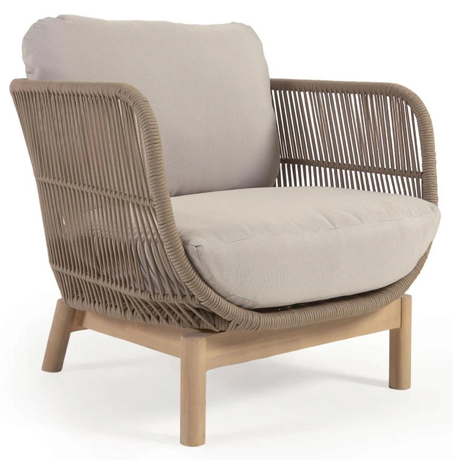 Кресло Catalina из бежевой веревки/массив акации