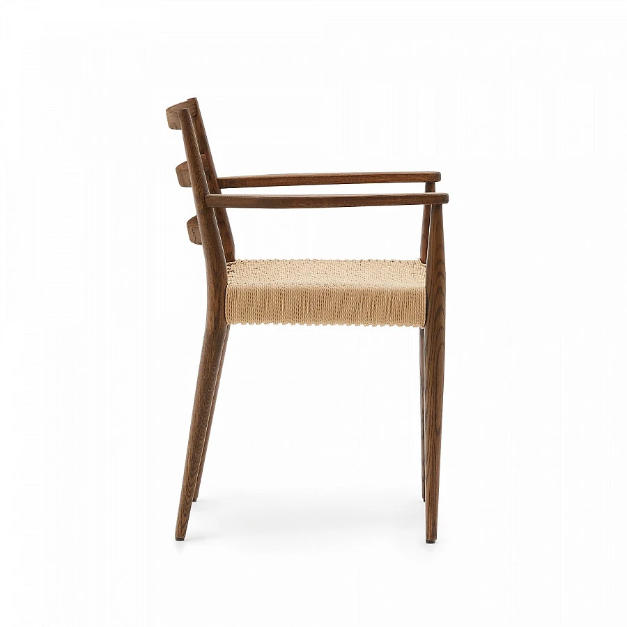 Analy Стул массив дуба под орех/сид.веревка - фото 6