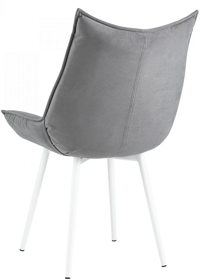 Стул Осло велюр серый белые ножки - фото 5