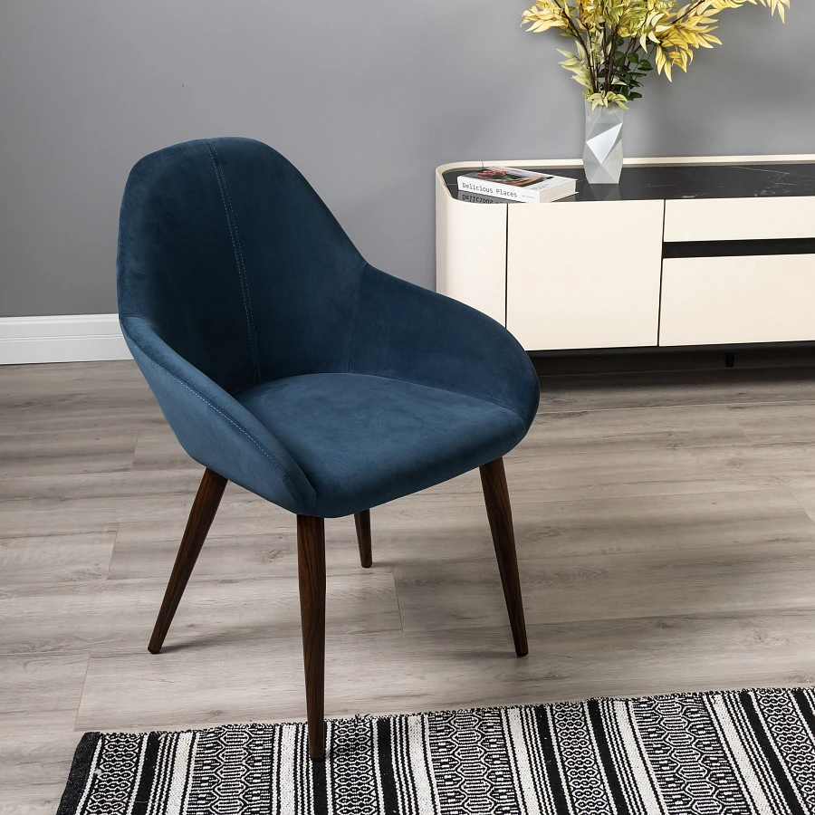 Кресло Kent Diag blue/т.орех - фото 10