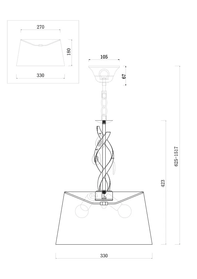 Подвесной светильник Freya FR2001PL-03G - фото 3