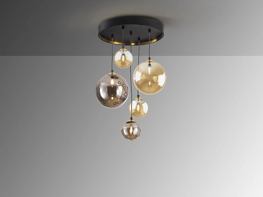 Люстра Dark 5L черный / латунь - фото 10