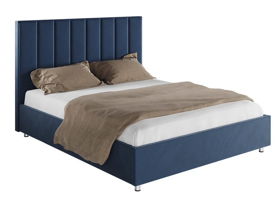 Кровать Параллель 140х200 тёмно-синего цвета