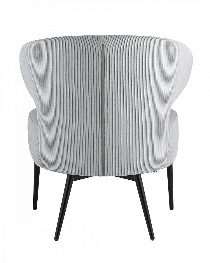 Кресло лаунж Royal Stripes велюр серый - фото 5