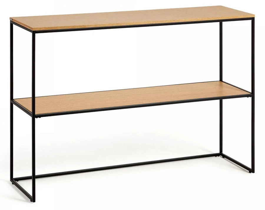 Консоль Yoana из дубового шпона/черный 120x80cm