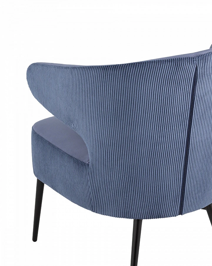 Кресло лаунж Royal Stripes велюр синий - фото 7