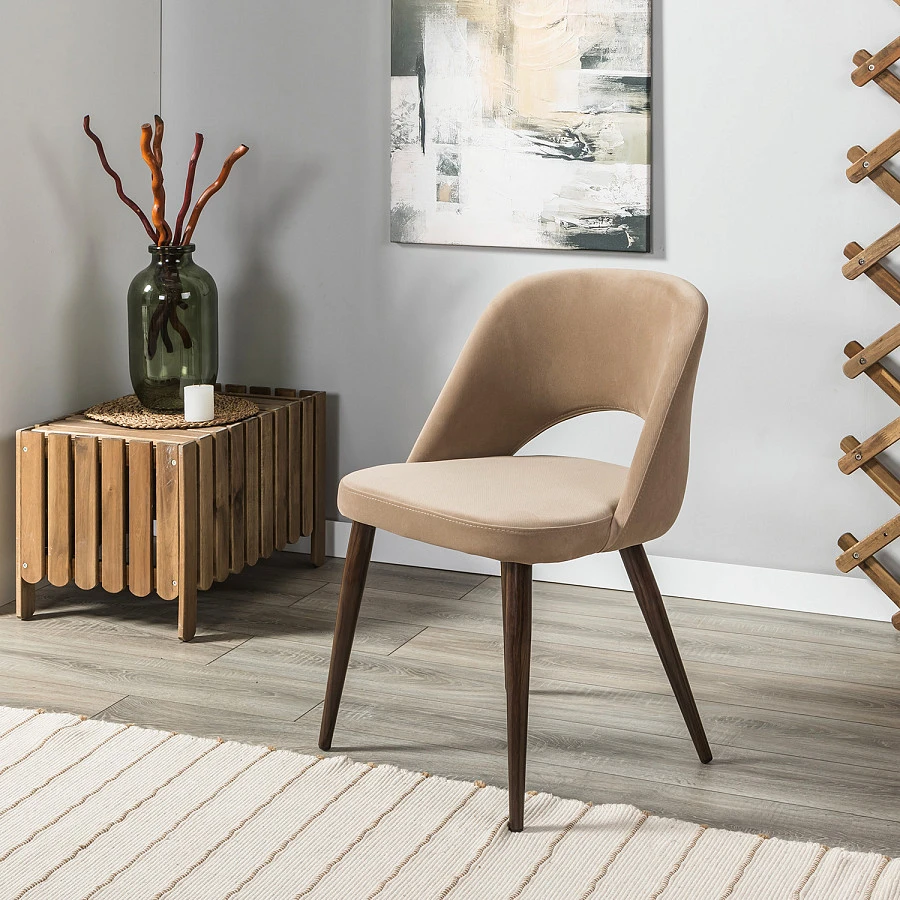 Стул Lars Diag beige/т.орех - фото 10