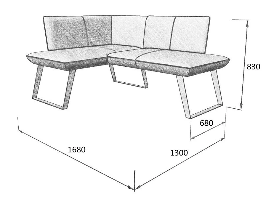Диван кухон. Cosmo 120-158L 26 1300*1680*830 - фото 2