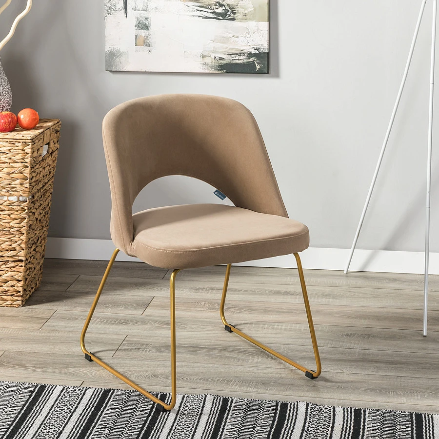 Кресло Lars Diag beige/Линк золото - фото 6