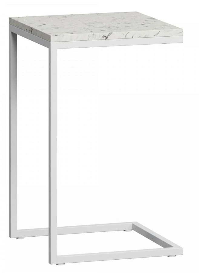 Стол приставной Мальборк Мрамор Сноу /белый