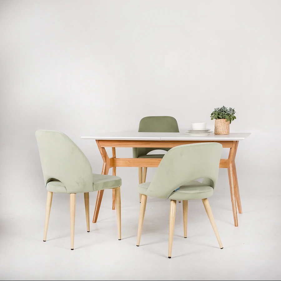 Стол Нарвик раскладной 120-160 ОРЕХ-Белый - фото 9