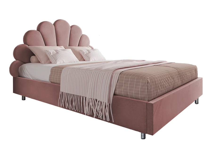 Кровать Ксю 120х200 пыльно-розового цвета