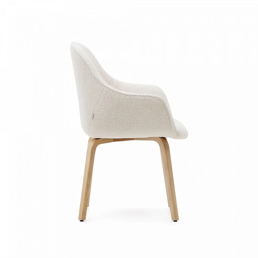 Aleli Стул букле бел./натур.ясень - фото 3