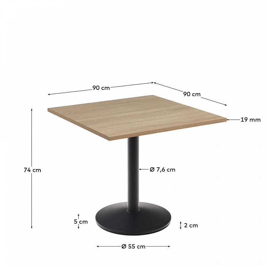 Esilda Стол меламин натурал./черн.метал.ножка - фото 3