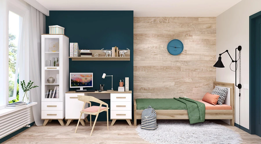 Шкаф-витрина Вега Скандинавия 450 Бел/Дуб каньон - фото 6