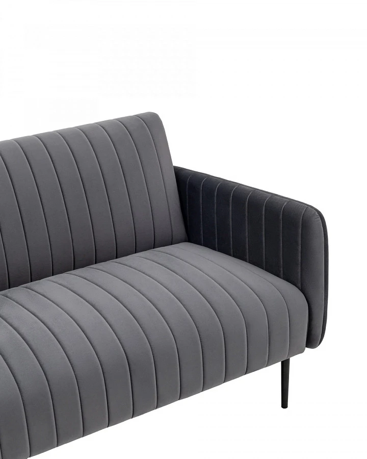 Диван прямой Дрезден велюр серый - фото 2