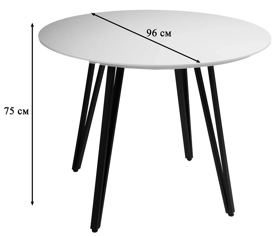 Стол Диего d960 белый со скосом - фото 2