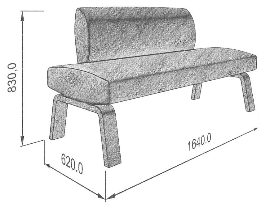 Диван кухон. Pride 160 coffe 1640*620*830 - фото 3