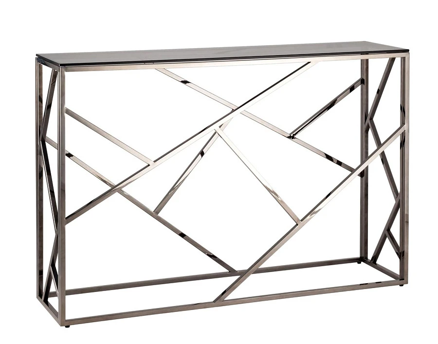 Консоль АРТ ДЕКО 115*30 стекло хром/темн.