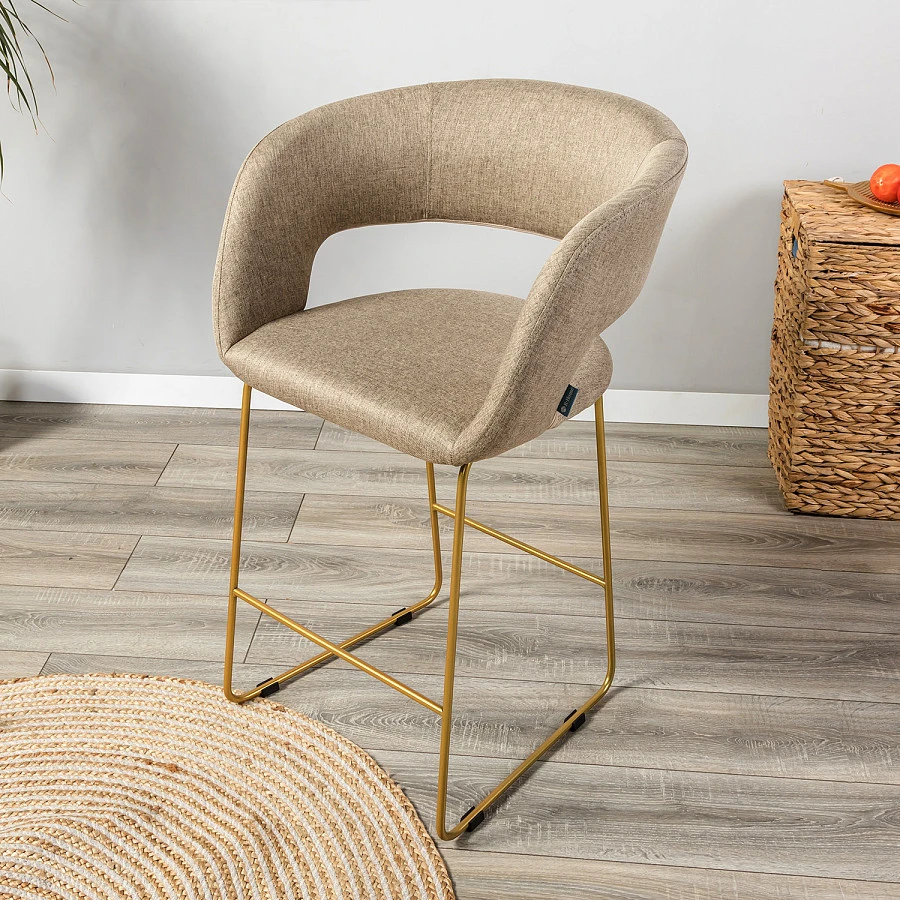 Кресло полубар Hugs beige/Линк золото - фото 9